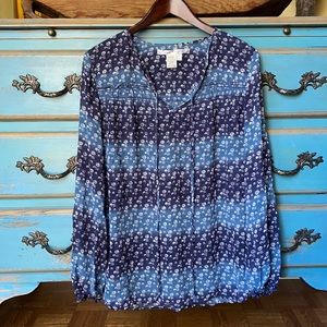 Max Studio Boho Sheer Top Sz L